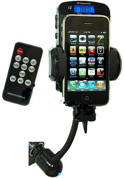 FM Transmitter** w/Charger/Dock/Remote for iPod/iPhone/iTouch - Click Image to Close